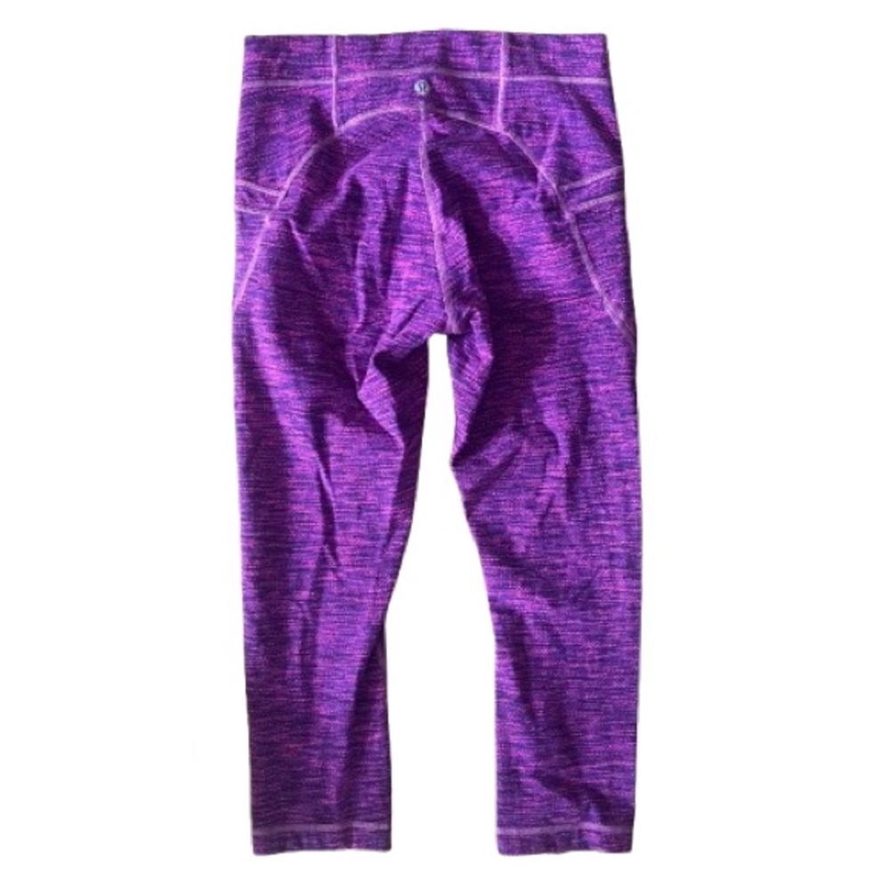 Lululemon Free Flow Crop Diamond Jacquard Space Dye Tender Violet 6 - Picture 7 of 8